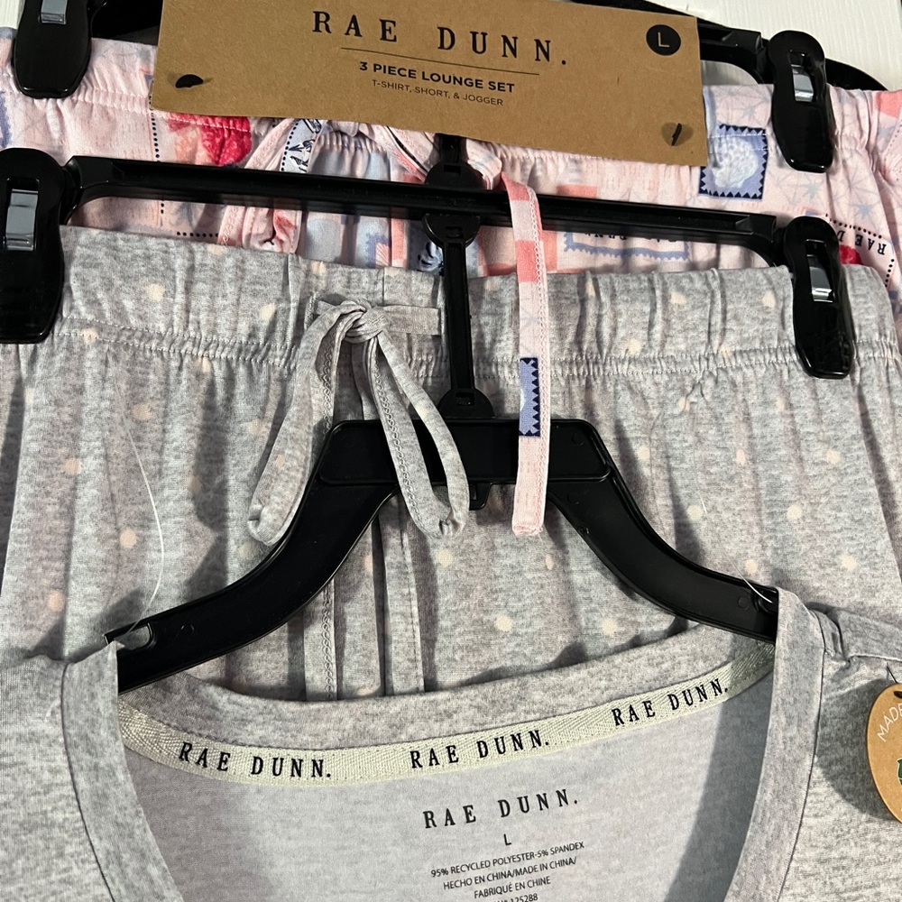 Rae Dunn Gray and Pink Lounge Set - Picture 3 of 10